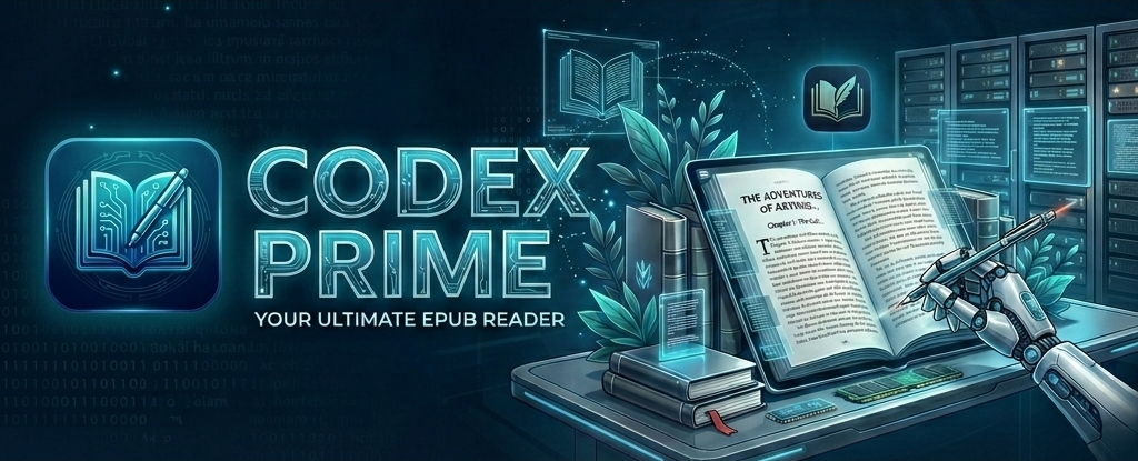 Codex Prime - Ultimate EPUB Reader Splash Art